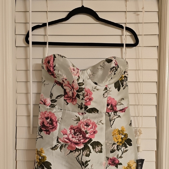 Lulu's Pink and Green Strapless  Sundress - Picture 3 of 16